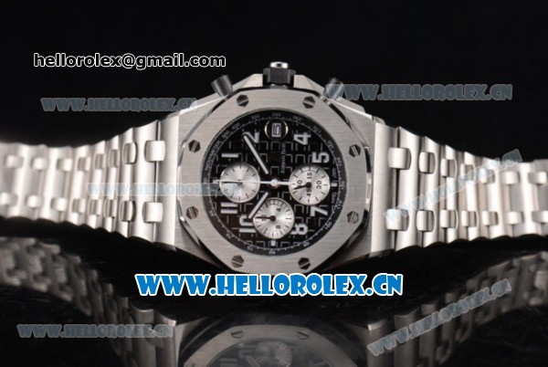 Audemars Piguet Royal Oak Offshore Seiko VK67 Quartz Stainless Steel Case/Bracelet with Black Dial and Arabic Numeral Markers Silver Subdials - Click Image to Close